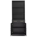 Okak Bathroom Storage Cabinet, Tall Cabinet Large Storage Cabinet with 2 Drawers and Open Shelves