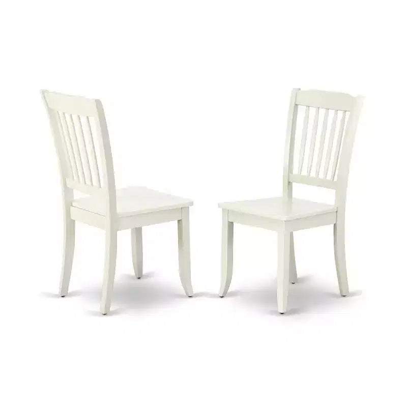 3-Piece Linen White Finish Solid Wood Top - Dining Room Set - Seats 4
