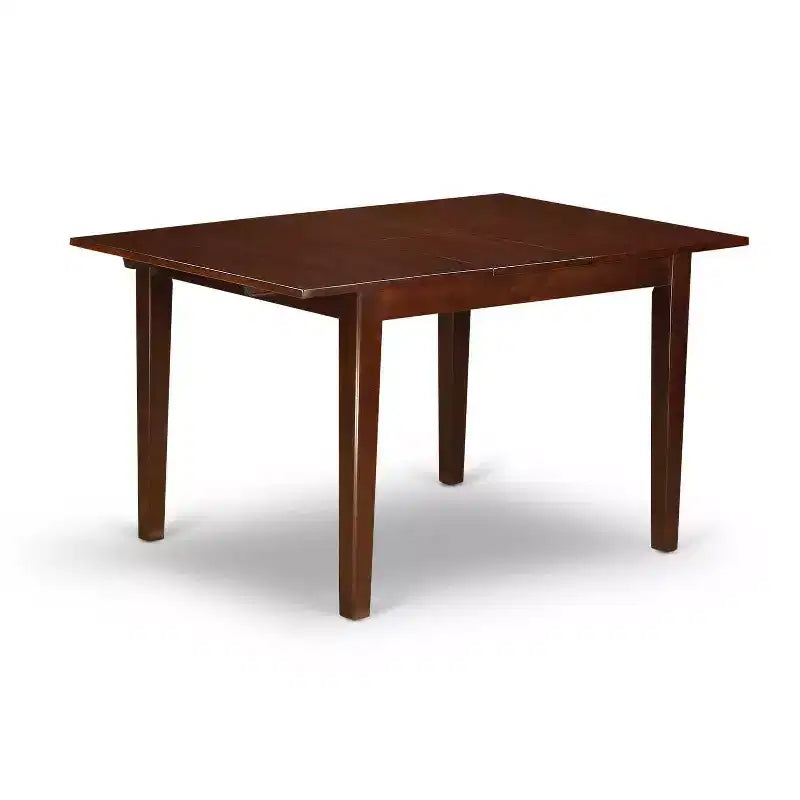 5-Piece Mahogany Finish Solid Wood Top - Rectangular Upholstered Dining Room Set (Seats 4)
