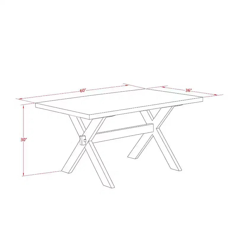HomeStock 5-Piece Distressed Jacobean Finish Solid Wood Top Dining table with 4 Chairs