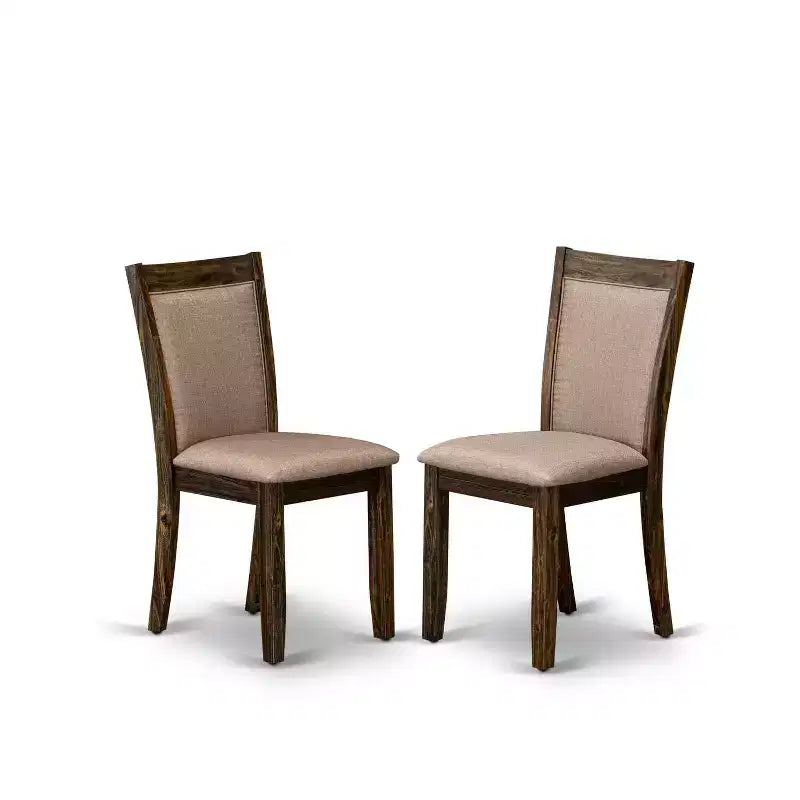 HomeStock 3-Piece Distressed Jacobean Finish Solid Wood Top Dining Table with 2 Chairs
