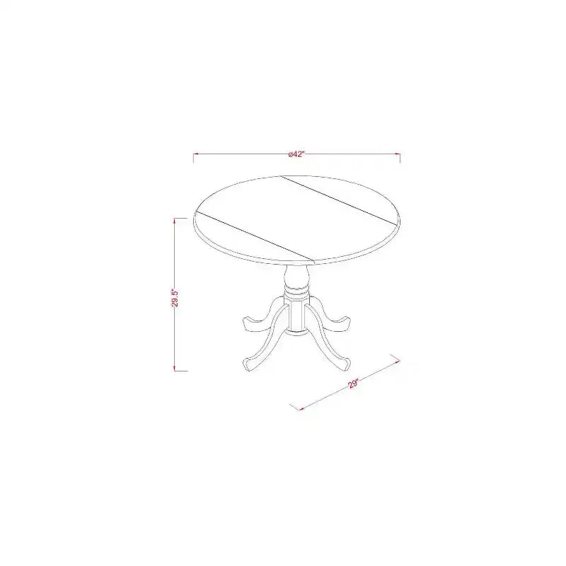 3-Piece Black Finish Solid Wood Top-Round Upholstered Dining Room Set -Seats 4