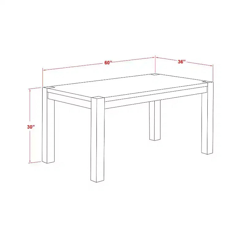 Table de salle à manger HomeStock 7 pièces avec plateau en bois massif finition jacobine vieillie et 6 chaises Parson