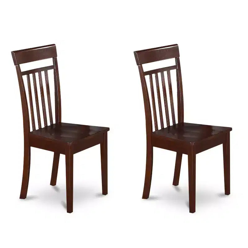 HomeStock 5-Piece Rectangle Mahogany Finish Solid Wood Top Dining table with 4-Chairs