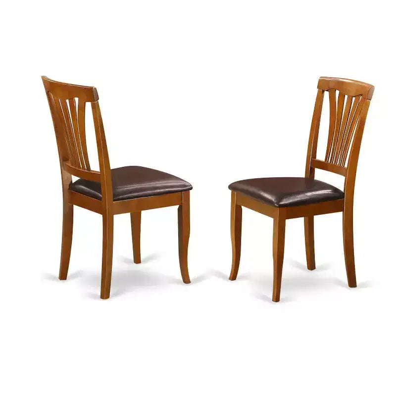 3-Piece Saddle Brown Finish Solid Wood Top - Dining Room Set - Seats 4