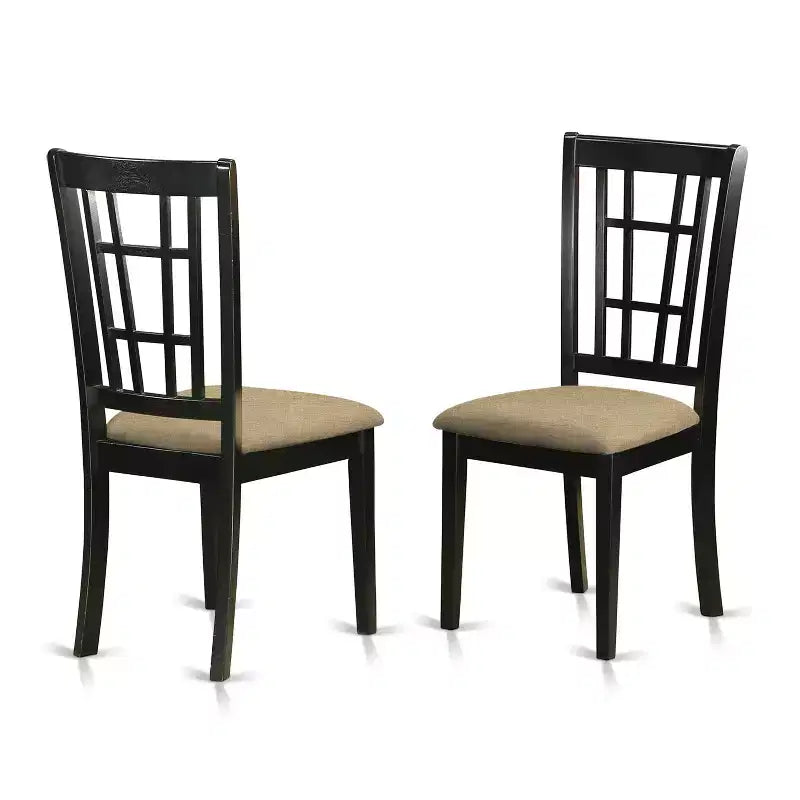 HomeStock 6-Piece Square Black & Cherry Finish Solid Wood Top dining Table with 1-Bench and 4-Chairs