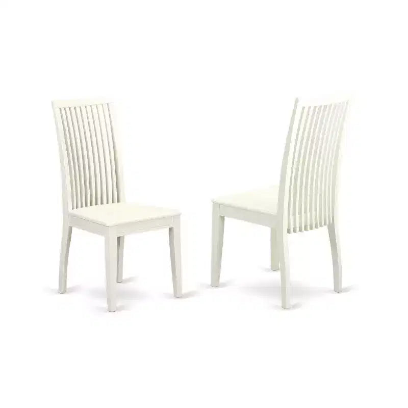 Kitchen Table Set 5 Piece Round Dining Table & 4 Chairs Linen White Modern Bistro Set