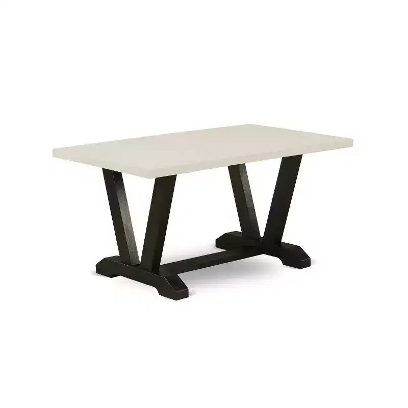HomeStock 5-Piece Natural Oak Finish Solid Wood Top Dining Table with 4 Parson Chair