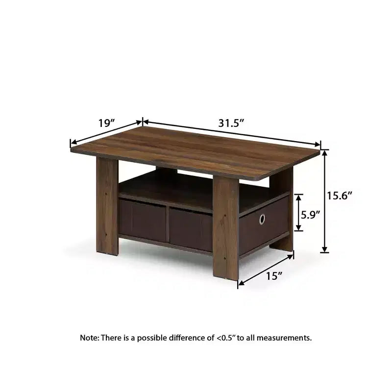 HOMLUX 31 Table Basse Salon Moderne avec Tiroir de Rangement et Étagère Ouverte