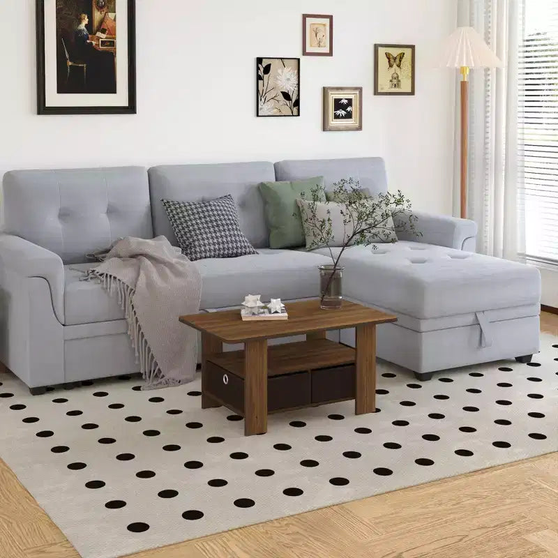 HOMLUX 31 Table Basse Salon Moderne avec Tiroir de Rangement et Étagère Ouverte
