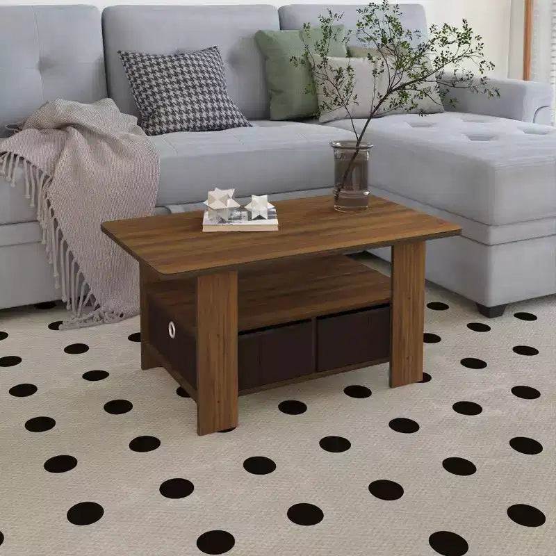 HOMLUX 31 Table Basse Salon Moderne avec Tiroir de Rangement et Étagère Ouverte