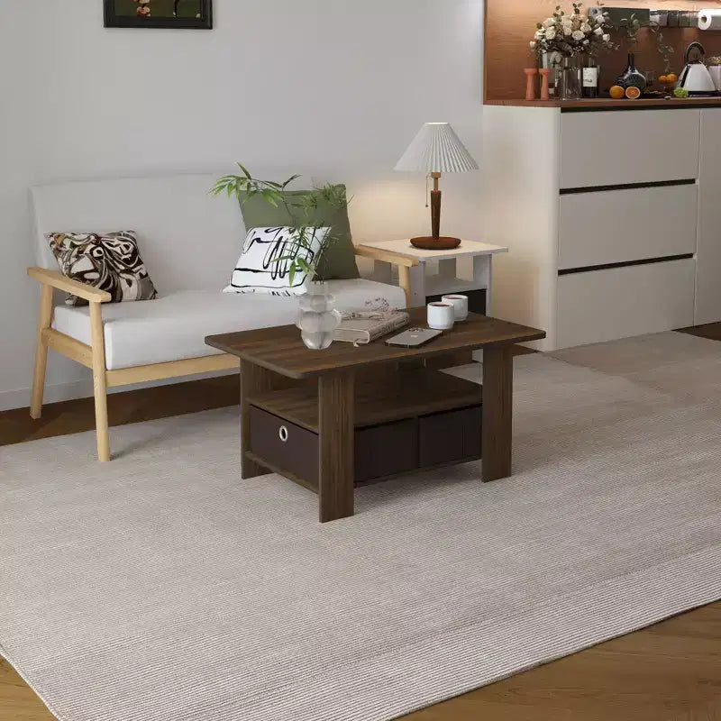 HOMLUX 31 Table Basse Salon Moderne avec Tiroir de Rangement et Étagère Ouverte