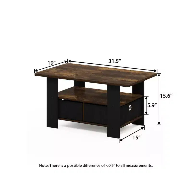 HOMLUX 31 Table Basse Salon Moderne avec Tiroir de Rangement et Étagère Ouverte