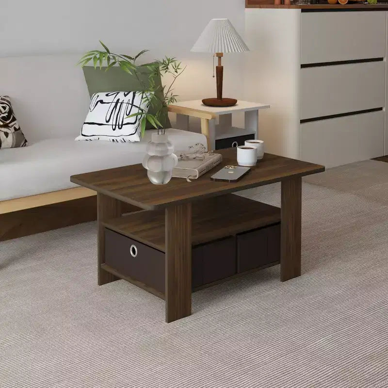 HOMLUX 31 Table Basse Salon Moderne avec Tiroir de Rangement et Étagère Ouverte
