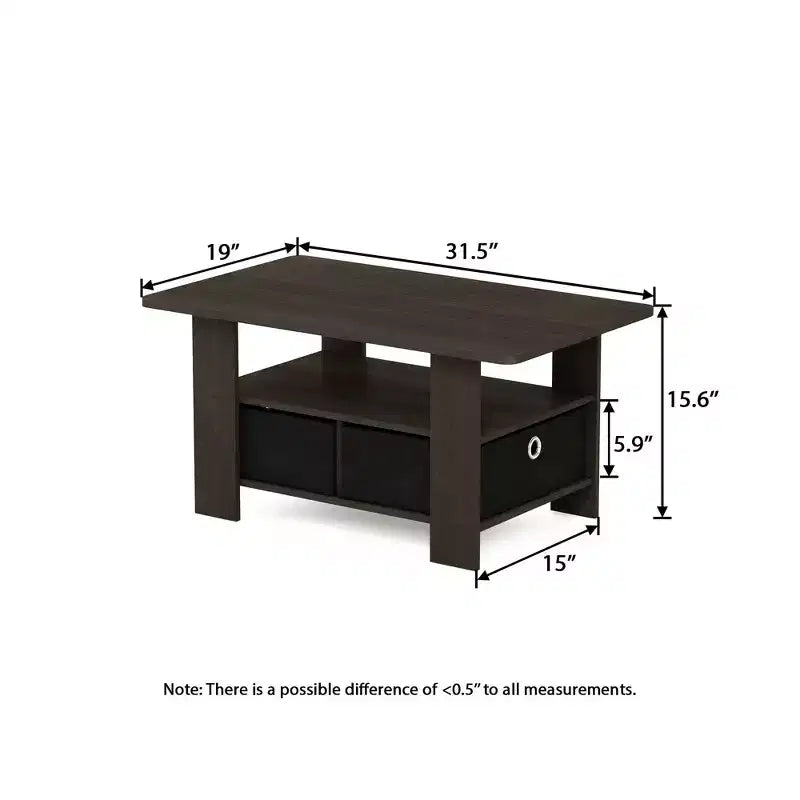 HOMLUX 31 Table Basse Salon Moderne avec Tiroir de Rangement et Étagère Ouverte