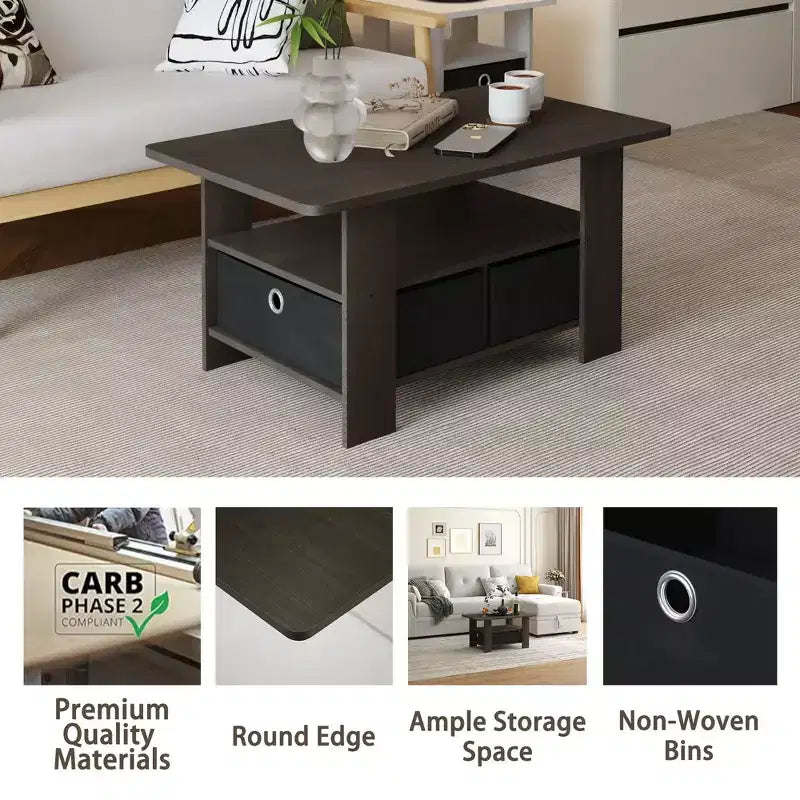 HOMLUX 31 Table Basse Salon Moderne avec Tiroir de Rangement et Étagère Ouverte