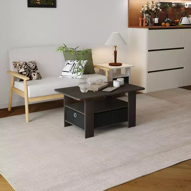 HOMLUX 31 Table Basse Salon Moderne avec Tiroir de Rangement et Étagère Ouverte