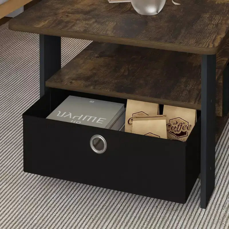 HOMLUX 31 Table Basse Salon Moderne avec Tiroir de Rangement et Étagère Ouverte