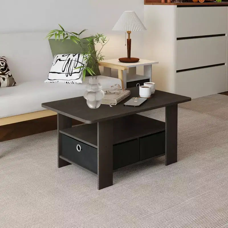 HOMLUX 31 Table Basse Salon Moderne avec Tiroir de Rangement et Étagère Ouverte