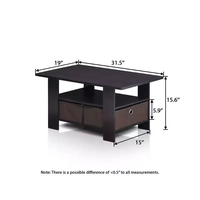 HOMLUX 31 Table Basse Salon Moderne avec Tiroir de Rangement et Étagère Ouverte