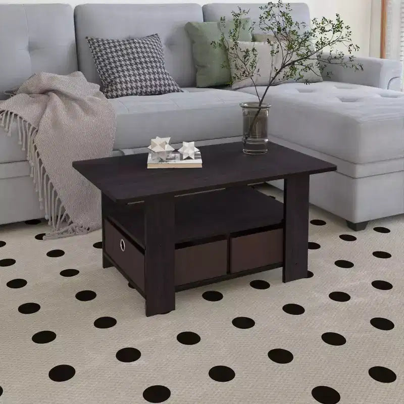 HOMLUX 31 Table Basse Salon Moderne avec Tiroir de Rangement et Étagère Ouverte