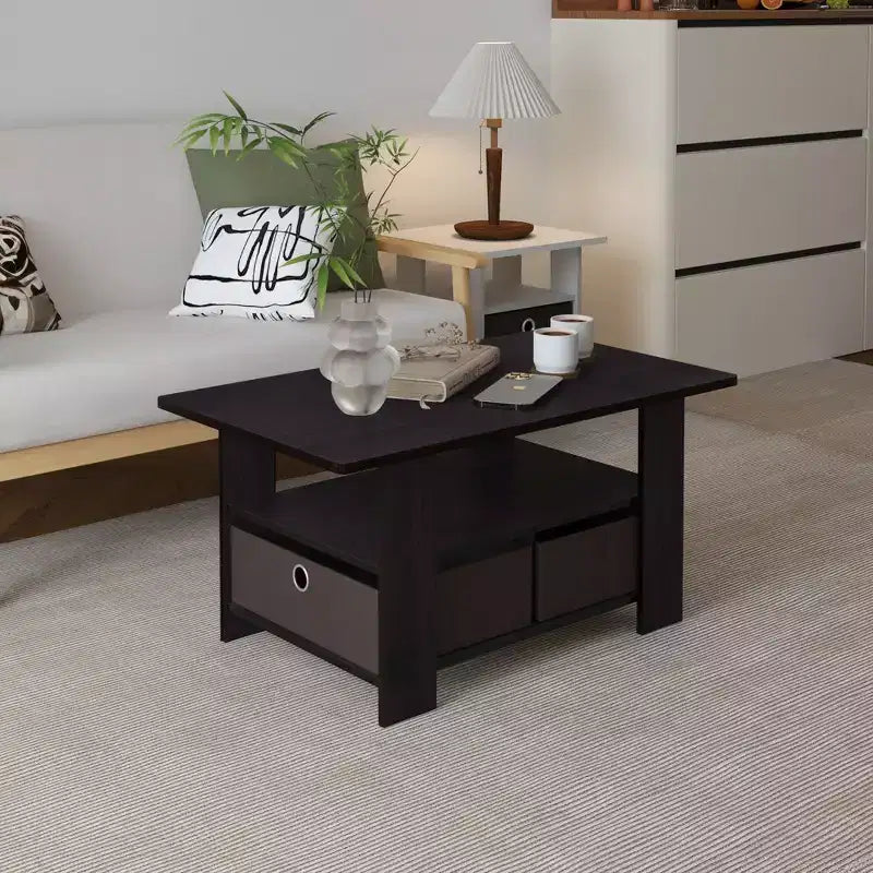 HOMLUX 31 Table Basse Salon Moderne avec Tiroir de Rangement et Étagère Ouverte