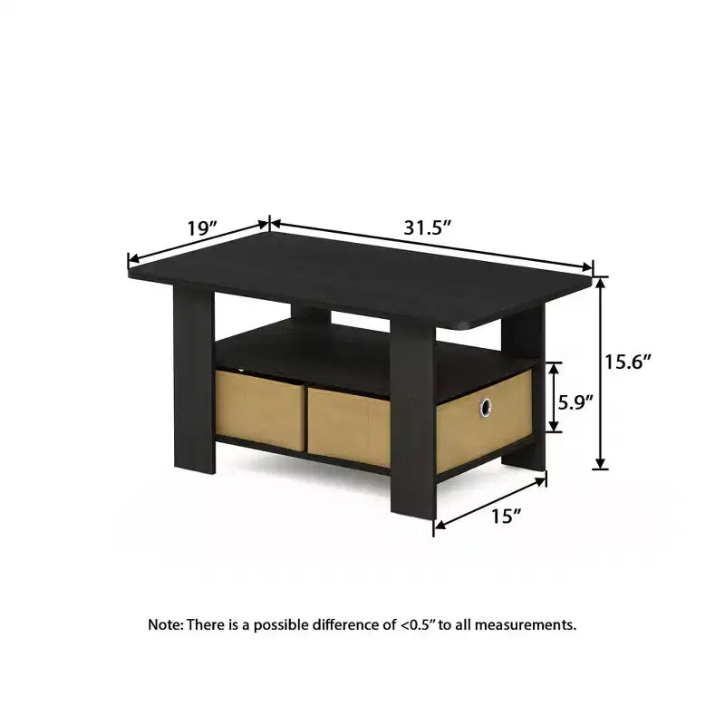 HOMLUX 31 Table Basse Salon Moderne avec Tiroir de Rangement et Étagère Ouverte