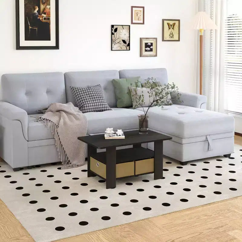 HOMLUX 31 Table Basse Salon Moderne avec Tiroir de Rangement et Étagère Ouverte