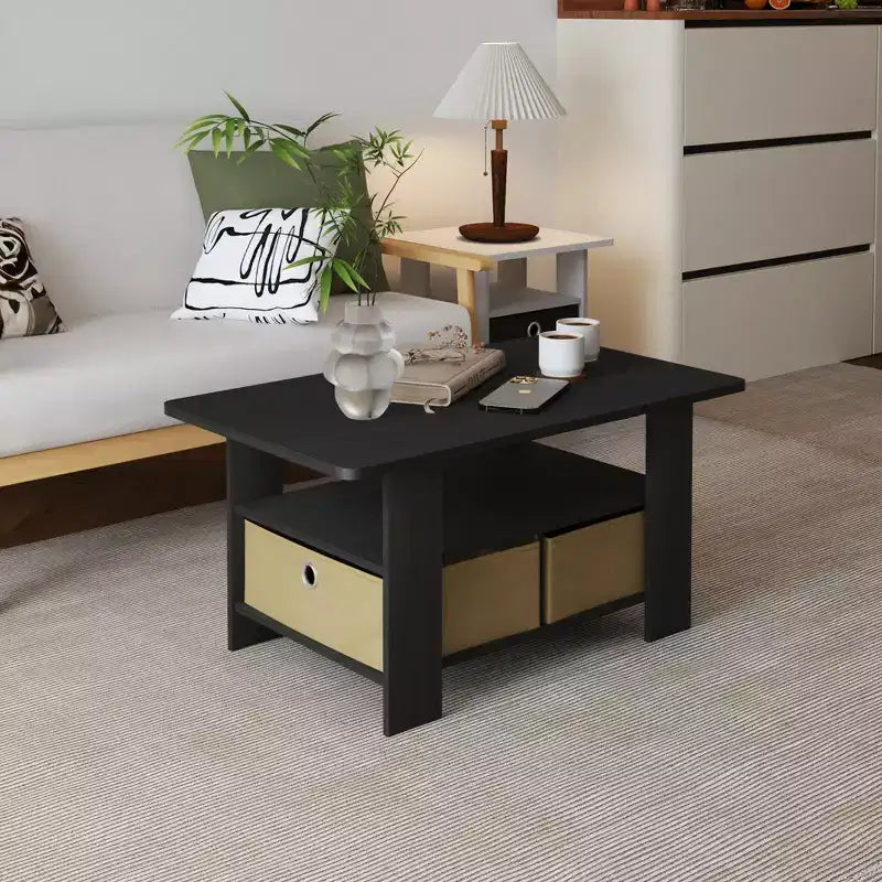 HOMLUX 31 Table Basse Salon Moderne avec Tiroir de Rangement et Étagère Ouverte