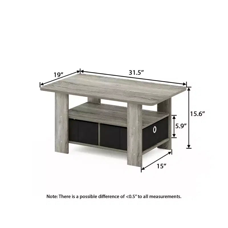 HOMLUX 31 Table Basse Salon Moderne avec Tiroir de Rangement et Étagère Ouverte