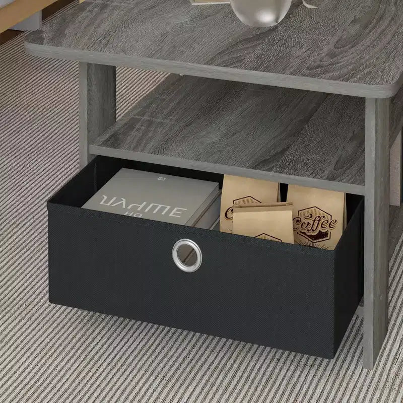 HOMLUX 31 Table Basse Salon Moderne avec Tiroir de Rangement et Étagère Ouverte