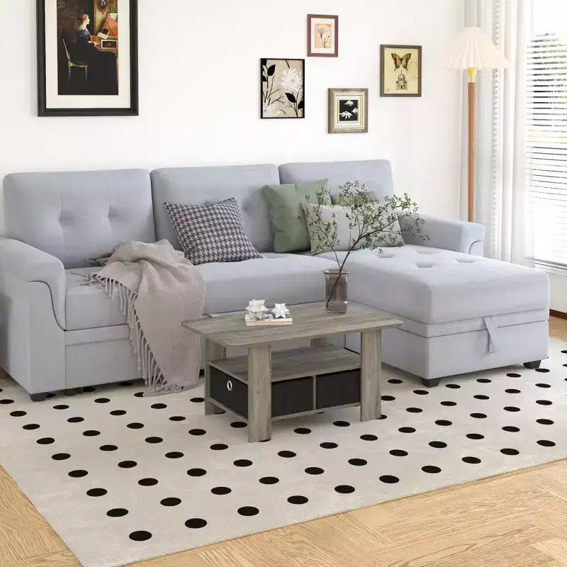 HOMLUX 31 Table Basse Salon Moderne avec Tiroir de Rangement et Étagère Ouverte