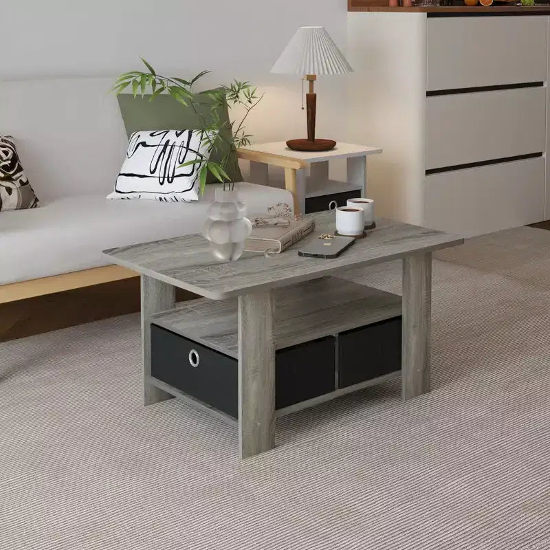 HOMLUX 31 Table Basse Salon Moderne avec Tiroir de Rangement et Étagère Ouverte