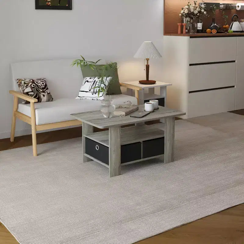 HOMLUX 31 Table Basse Salon Moderne avec Tiroir de Rangement et Étagère Ouverte