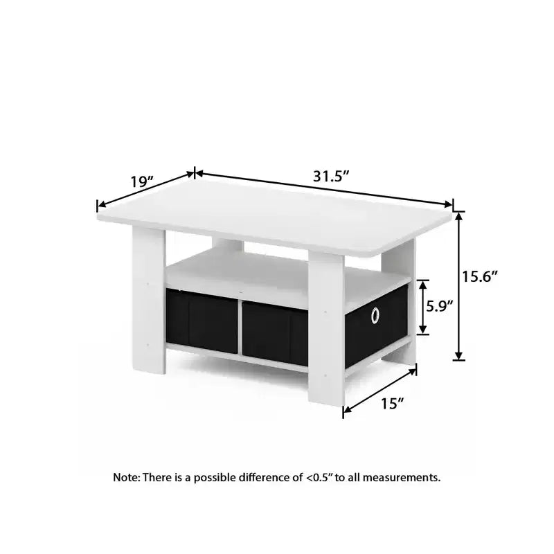 HOMLUX 31 Table Basse Salon Moderne avec Tiroir de Rangement et Étagère Ouverte