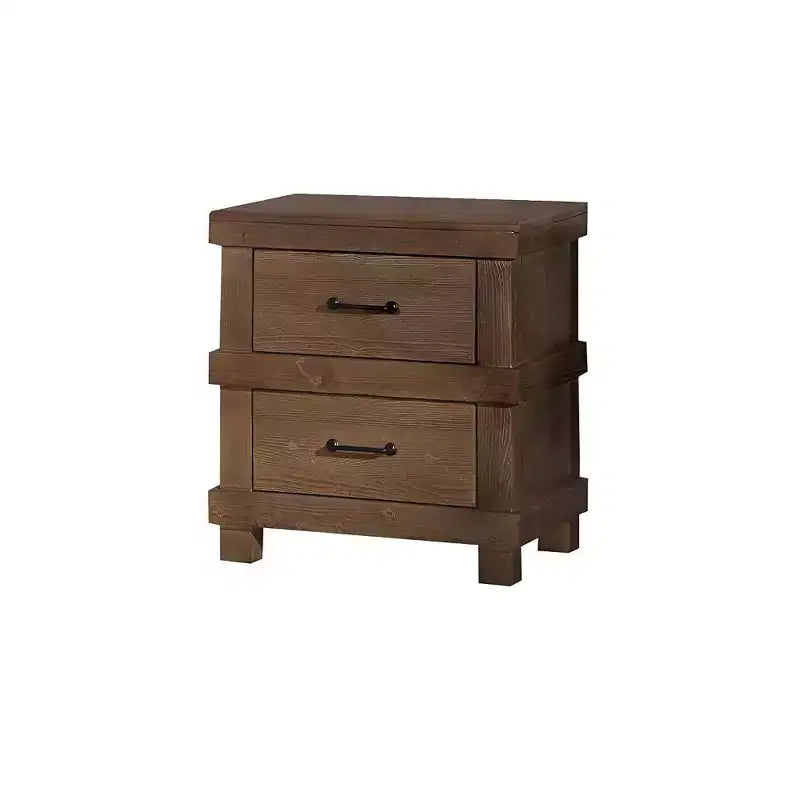 Royal Hampton Drawer Nightstand With Metal Handle, Antique Oak