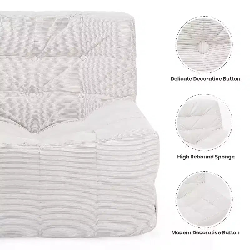 GDFStudio Hayes Ergonomic Memory Foam Bean Bag Chair with Ottoman
