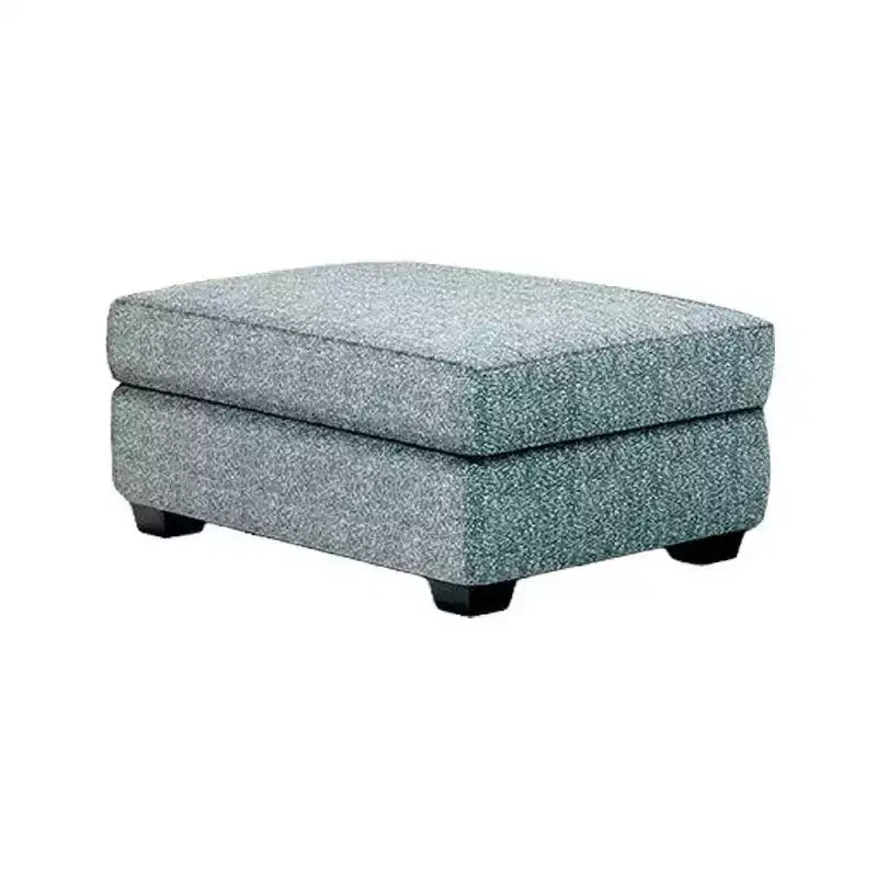 Royal Hampton Ottoman, Teal Blue Polyester Cushioned Top, Black Wood, 40 Inch