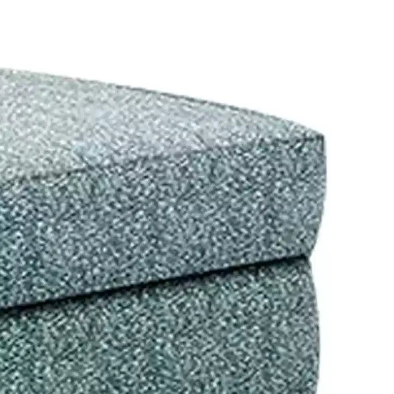 Royal Hampton Ottoman, Teal Blue Polyester Cushioned Top, Black Wood, 40 Inch