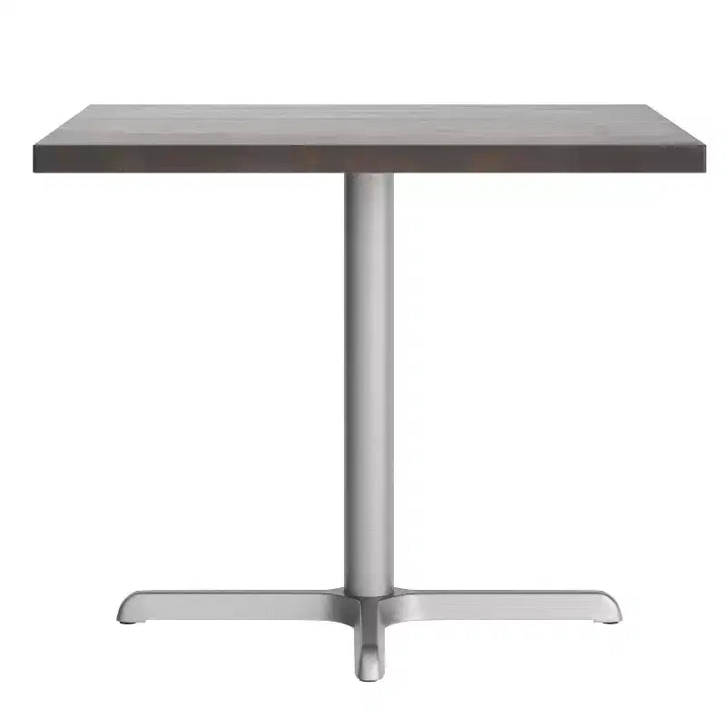 Flash Furniture Bennett Dessus de table commercial carré en bois massif avec pied en X en fonte résistant à la rouille de 76,2 x 76,2 cm pour table à manger
