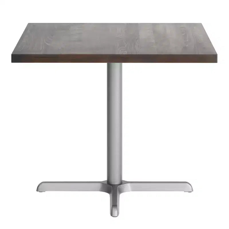 Flash Furniture Bennett Dessus de table commercial carré en bois massif avec pied en X en fonte résistant à la rouille de 76,2 x 76,2 cm pour table à manger