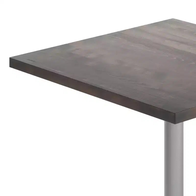 Flash Furniture Bennett Dessus de table commercial carré en bois massif avec pied en X en fonte résistant à la rouille de 76,2 x 76,2 cm pour table à manger