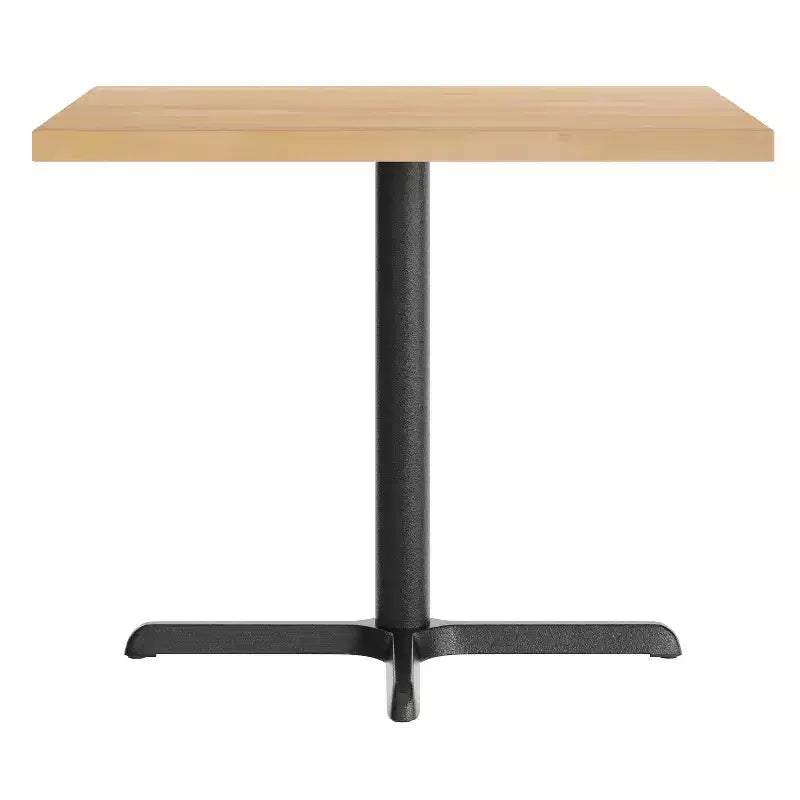 Flash Furniture Bennett Dessus de table commercial carré en bois massif avec pied en X en fonte résistant à la rouille de 76,2 x 76,2 cm pour table à manger