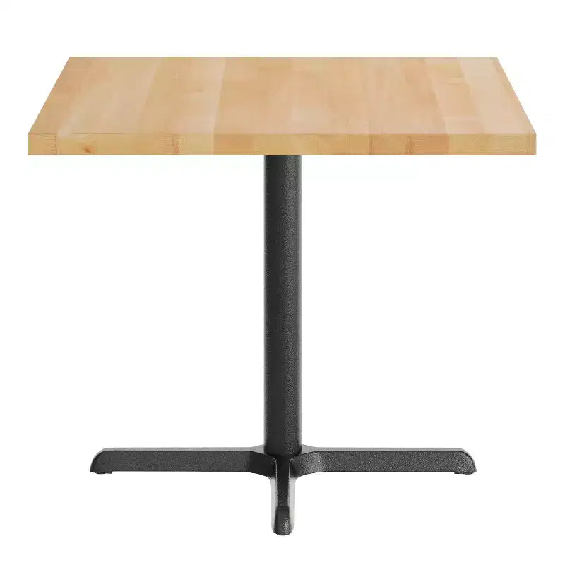 Flash Furniture Bennett Dessus de table commercial carré en bois massif avec pied en X en fonte résistant à la rouille de 76,2 x 76,2 cm pour table à manger