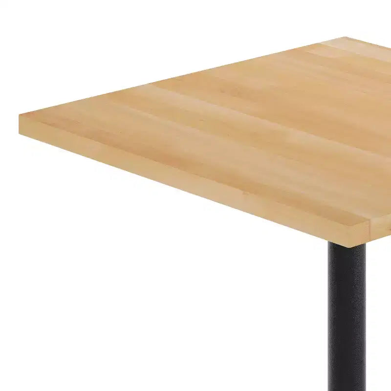 Flash Furniture Bennett Dessus de table commercial carré en bois massif avec pied en X en fonte résistant à la rouille de 76,2 x 76,2 cm pour table à manger