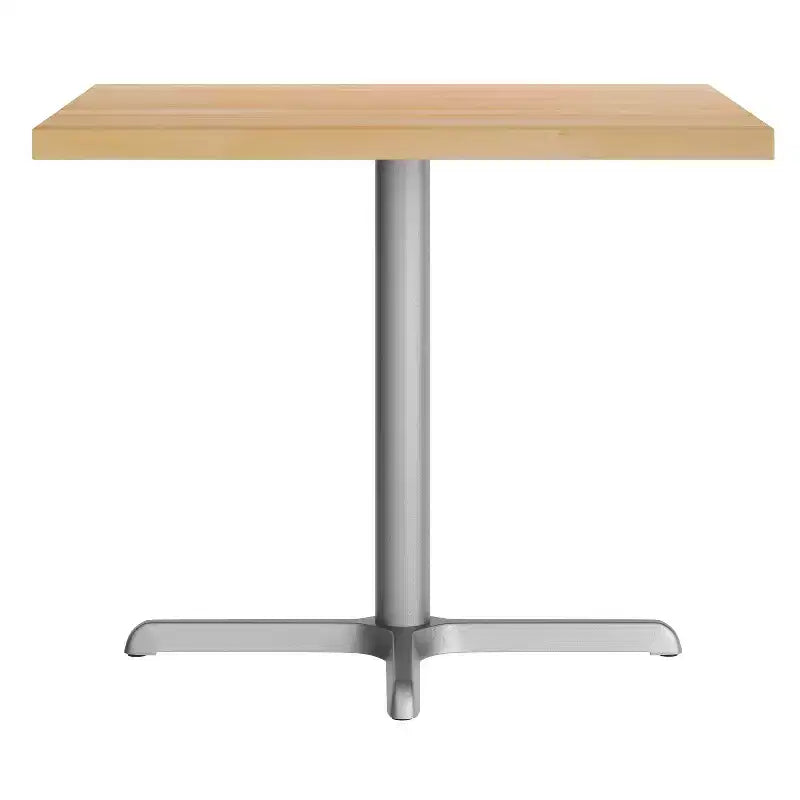 Flash Furniture Bennett Dessus de table commercial carré en bois massif avec pied en X en fonte résistant à la rouille de 76,2 x 76,2 cm pour table à manger