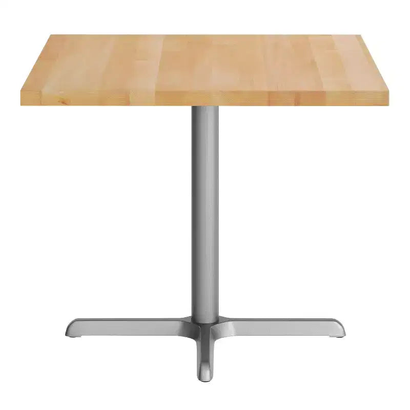 Flash Furniture Bennett Dessus de table commercial carré en bois massif avec pied en X en fonte résistant à la rouille de 76,2 x 76,2 cm pour table à manger