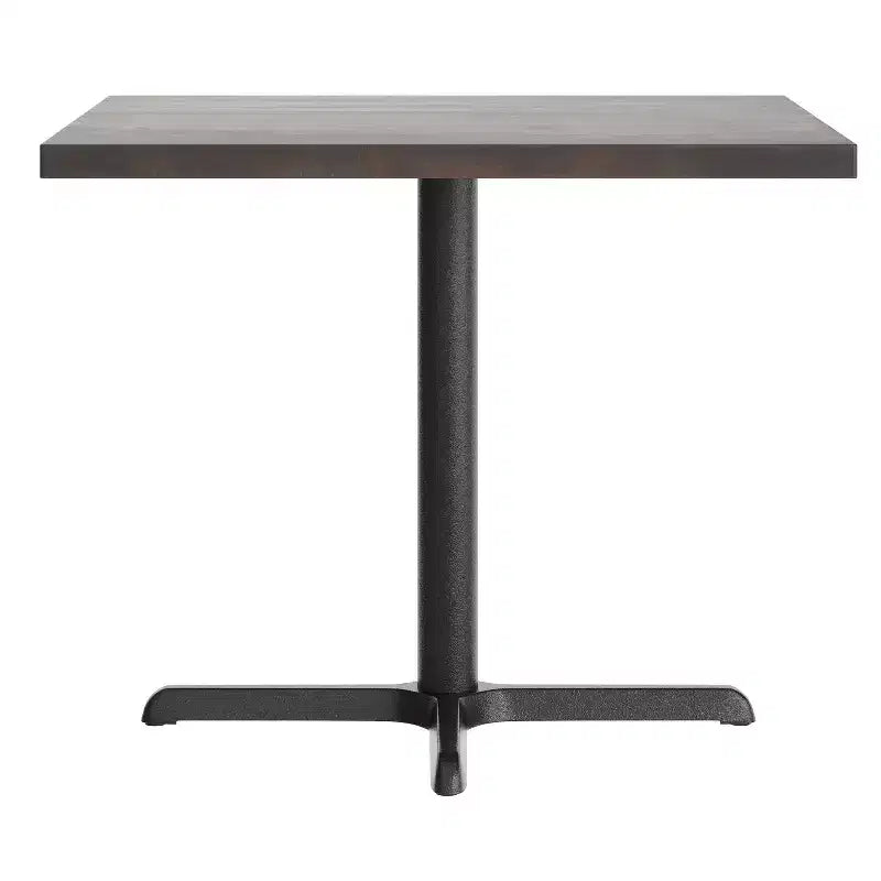 Flash Furniture Bennett Dessus de table commercial carré en bois massif avec pied en X en fonte résistant à la rouille de 76,2 x 76,2 cm pour table à manger