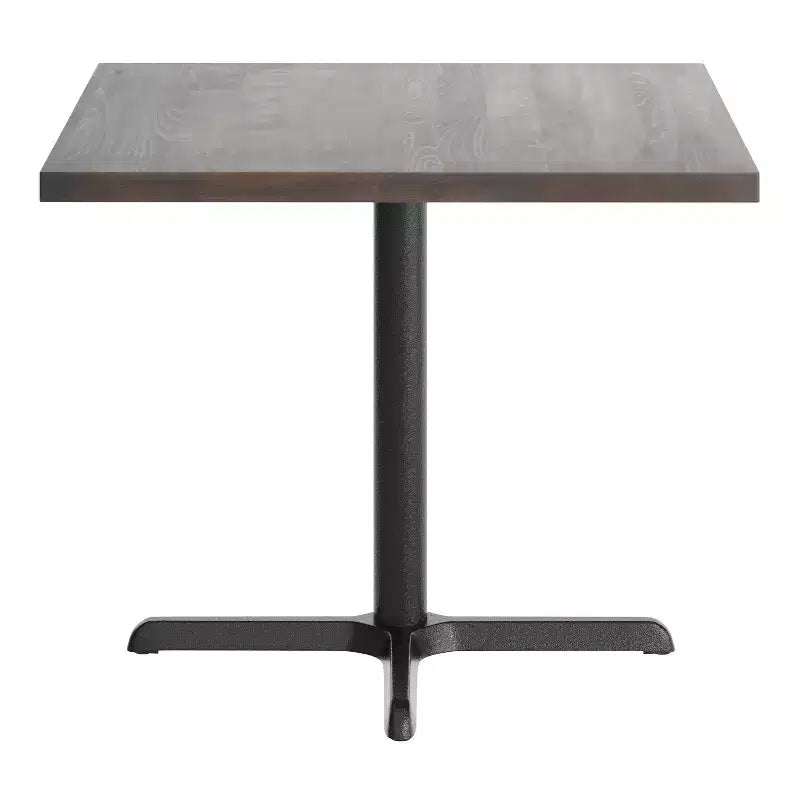 Flash Furniture Bennett Dessus de table commercial carré en bois massif avec pied en X en fonte résistant à la rouille de 76,2 x 76,2 cm pour table à manger
