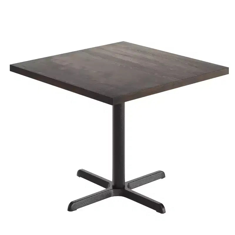 Flash Furniture Bennett Dessus de table commercial carré en bois massif avec pied en X en fonte résistant à la rouille de 76,2 x 76,2 cm pour table à manger